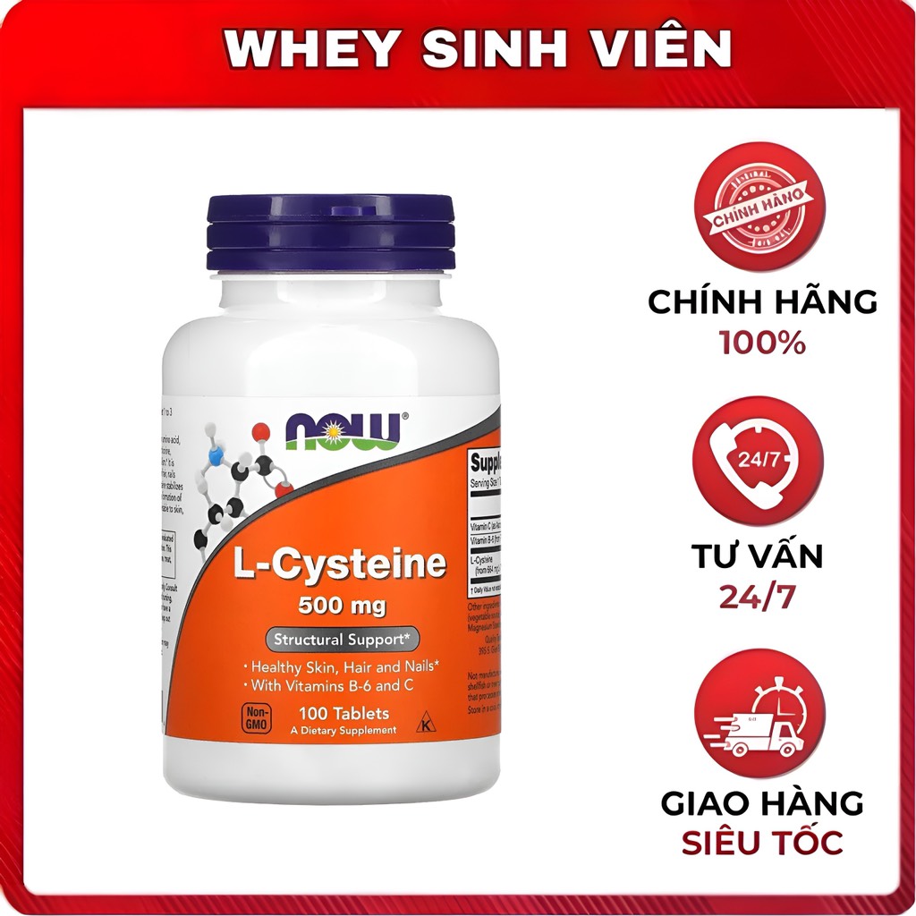Now L-Cysteine 500mg - 100 viên 