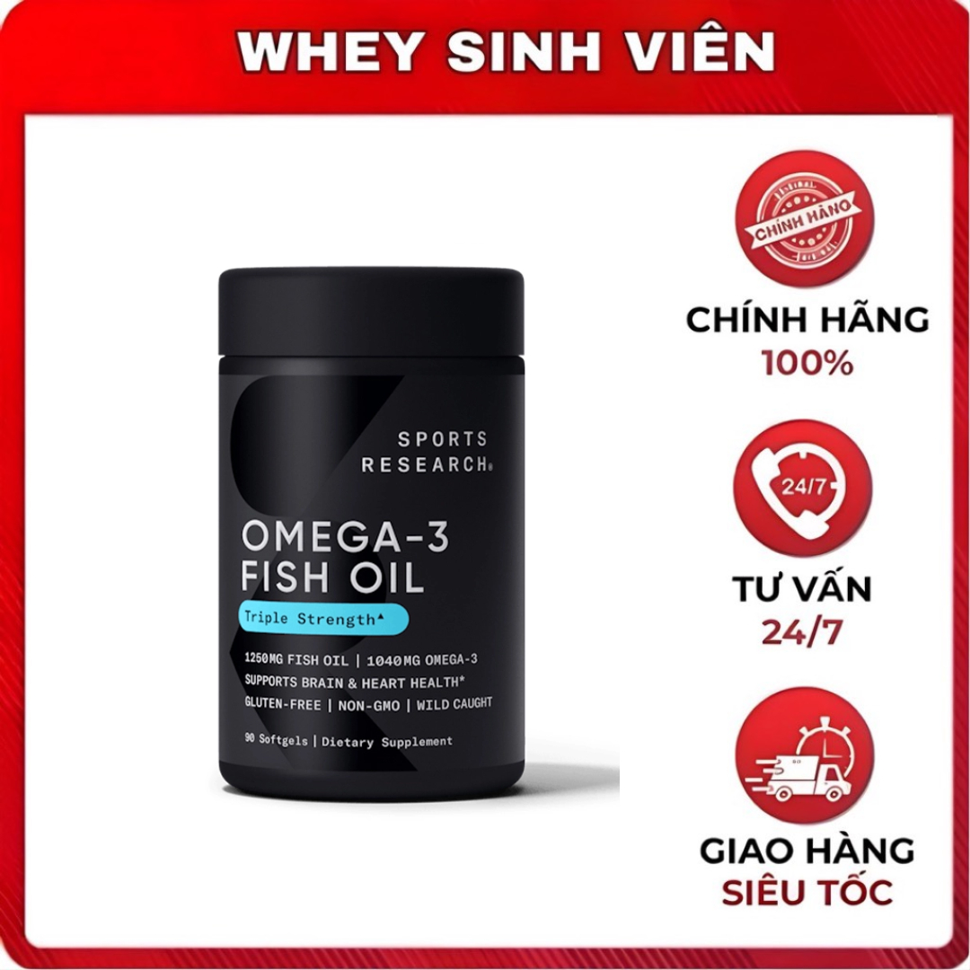 SR Sports Research Omega 3 Fish Oil Triple Strenght - 90 viên 
