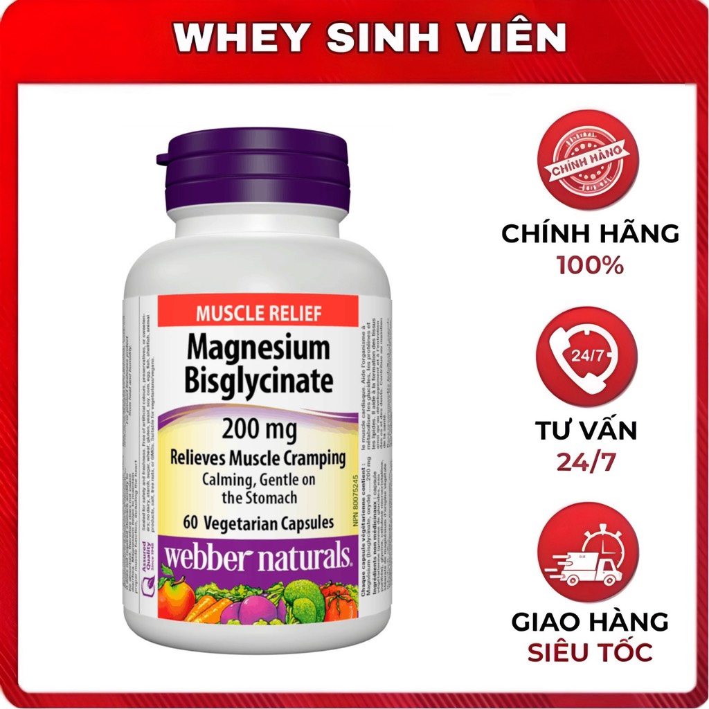 Webber Naturals Magnesium Bisglycinate 200mg 