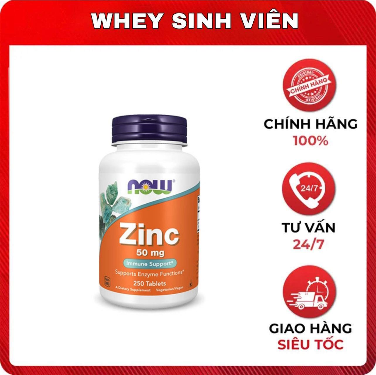 Now Zinc 50mg 