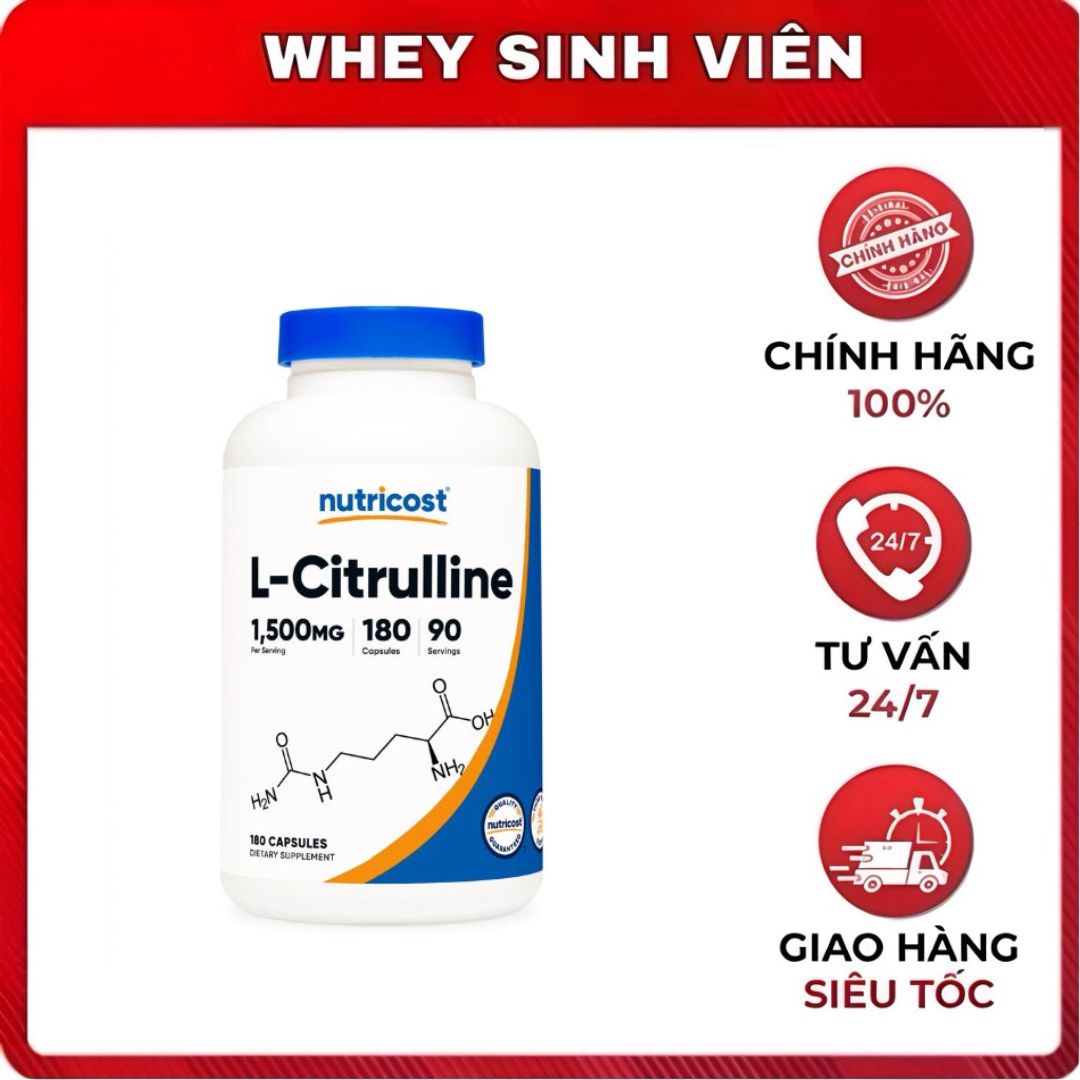 Nutricost L-Citrulline (1500mg) - 180 viên 