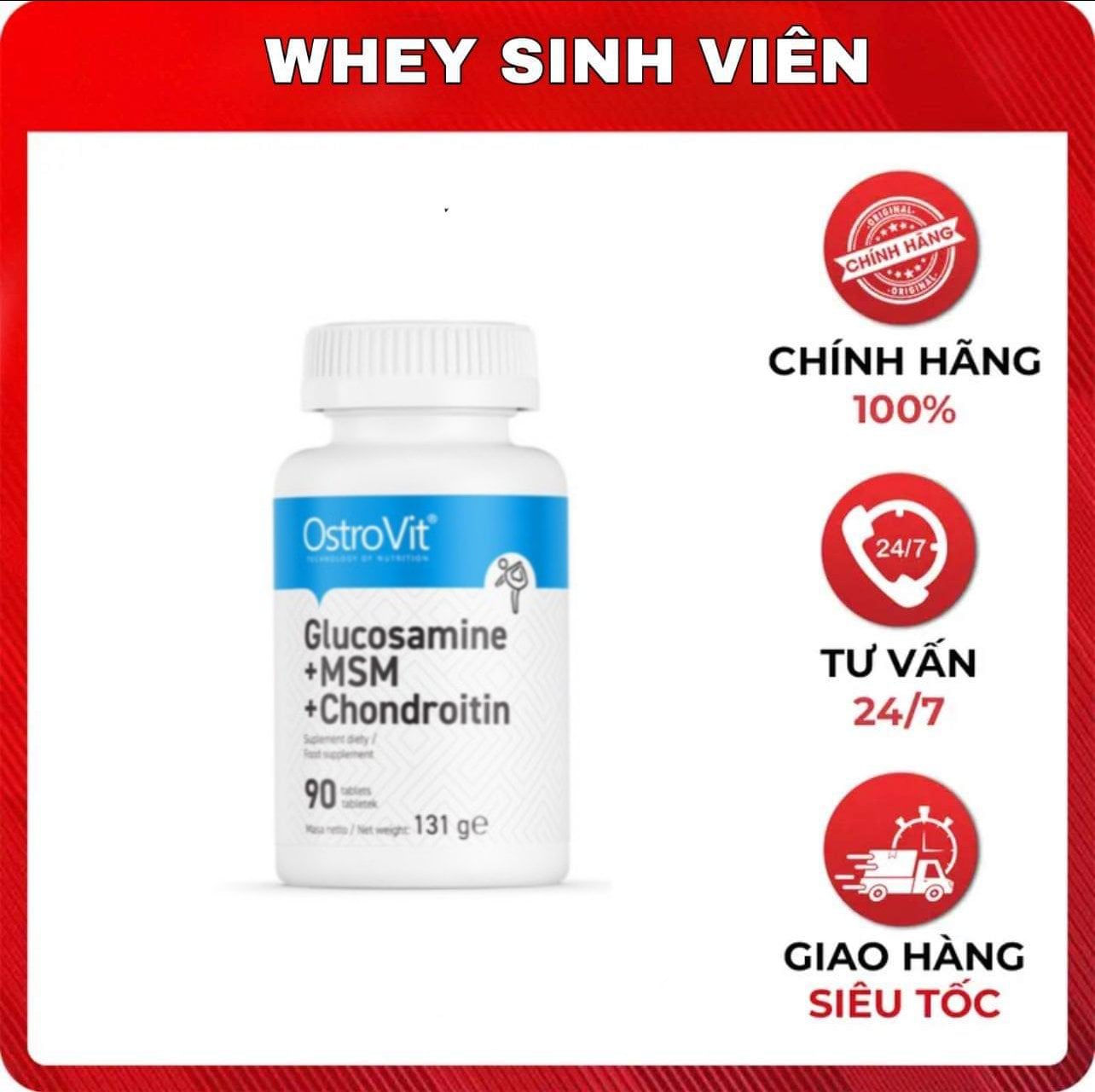 Ostrovit Glucosamin+MSM+Chondroitin - 90 viên 