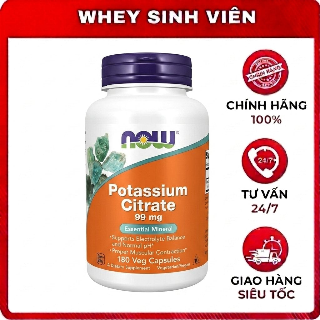 Now Postassium Citrate 99mg - 180 viên 