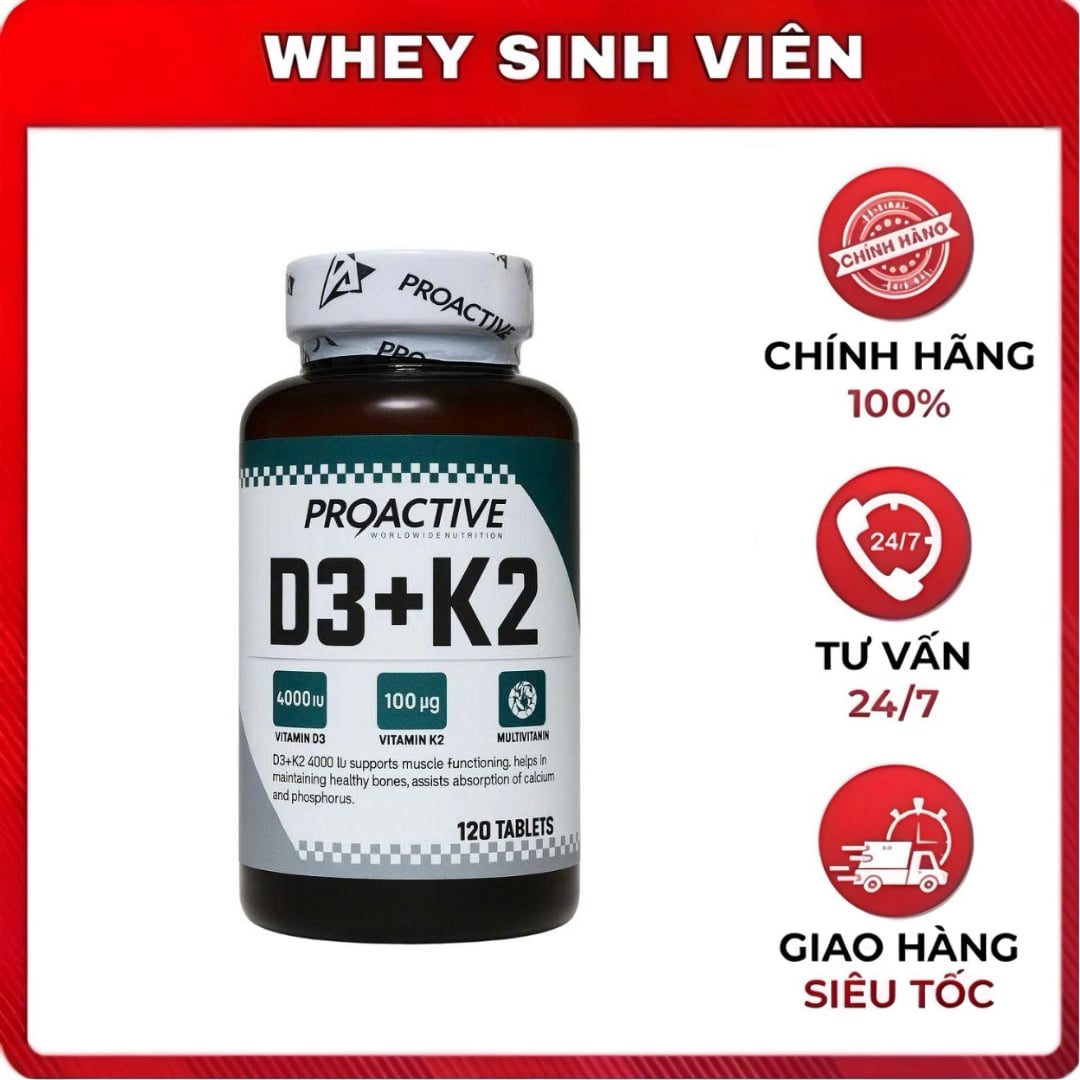 Proactive Realpharm D3+K2 - 120 viên 